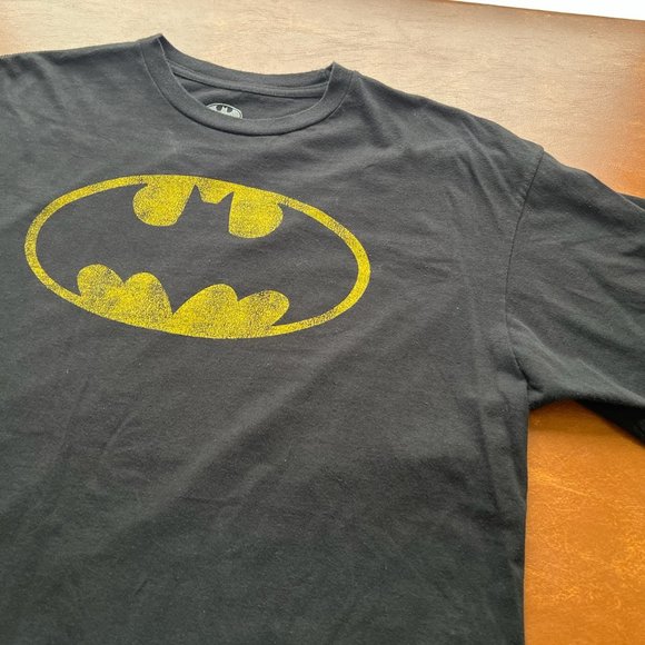 Batman Logo DC Comics Short Sleeve Soft Cotton Black Crew Neck T-Shirt (Men's L) - Picture 5 of 8